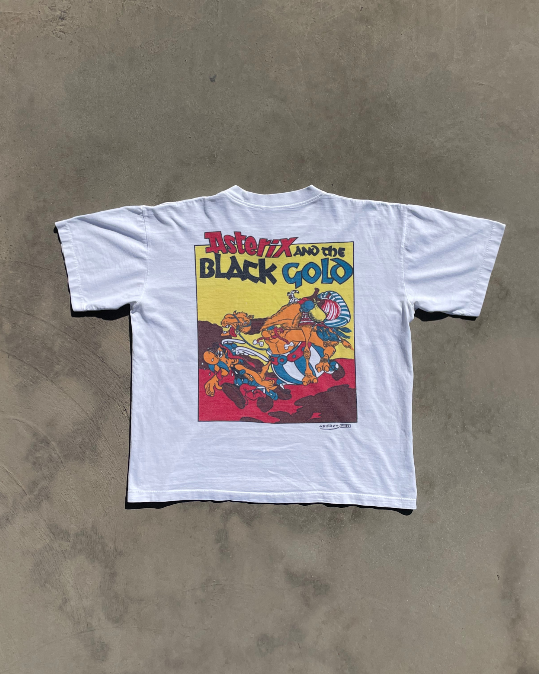 1980s Asterix & Obelix Blach Gold Tee