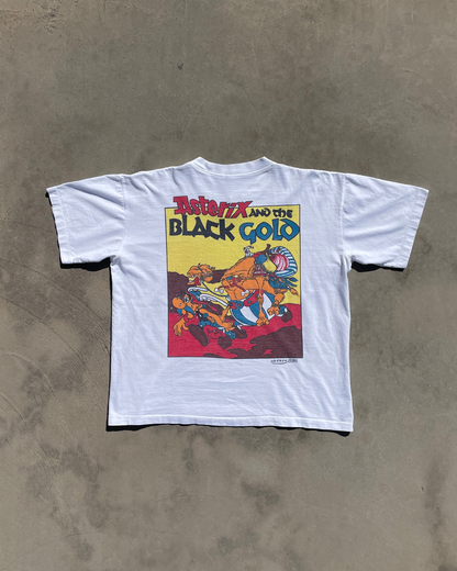 1980s Asterix & Obelix Blach Gold Tee