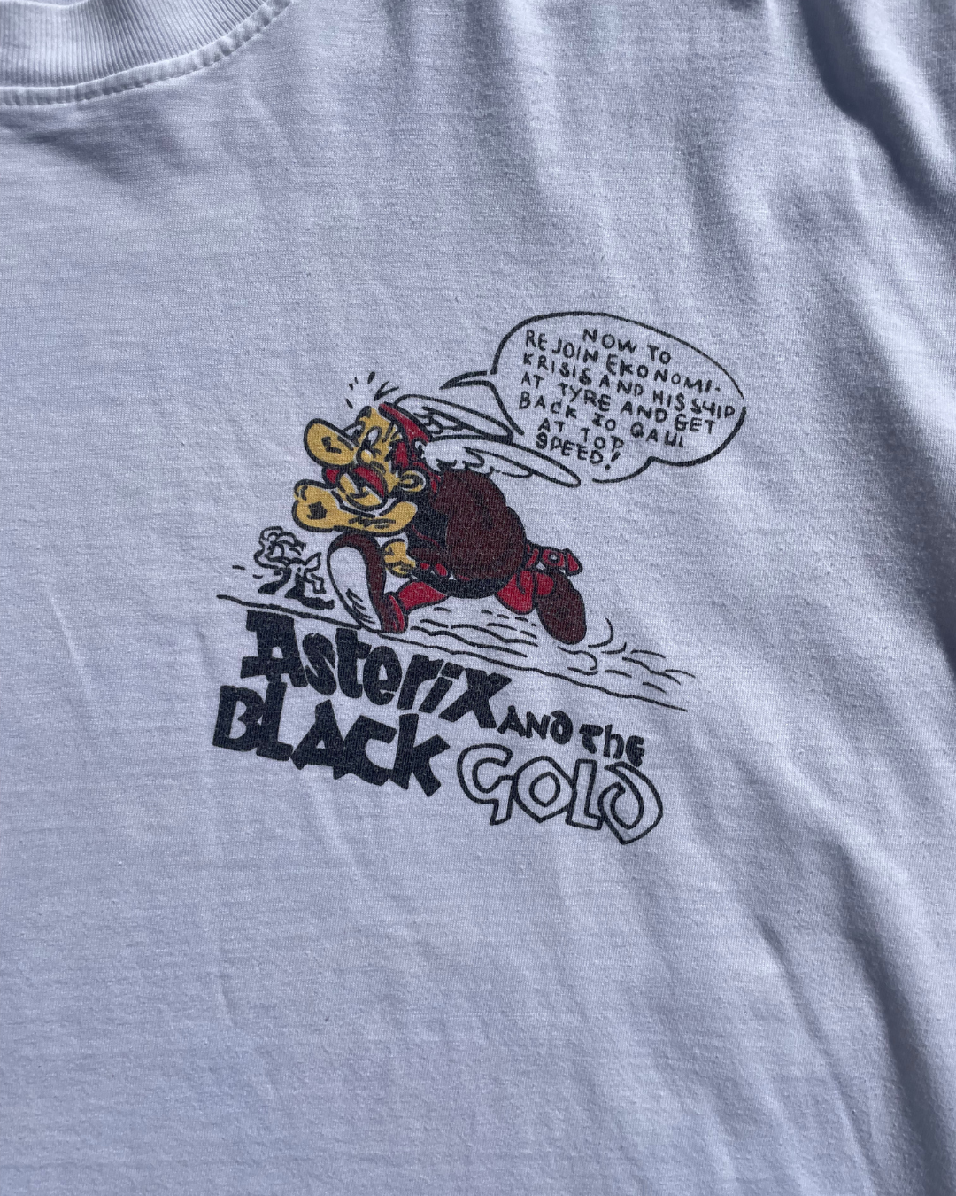 1980s Asterix & Obelix Blach Gold Tee